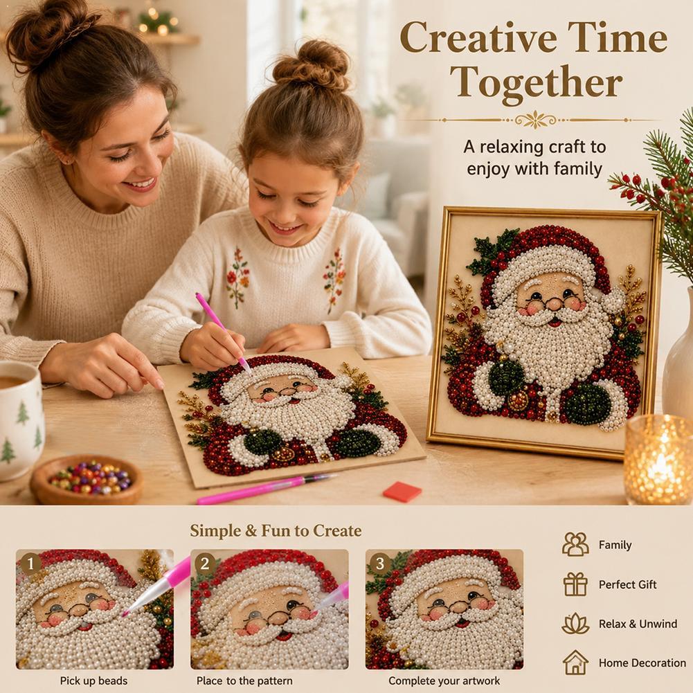 Embroidery Xmas - Świąteczny Zestaw DIY z Perłami i