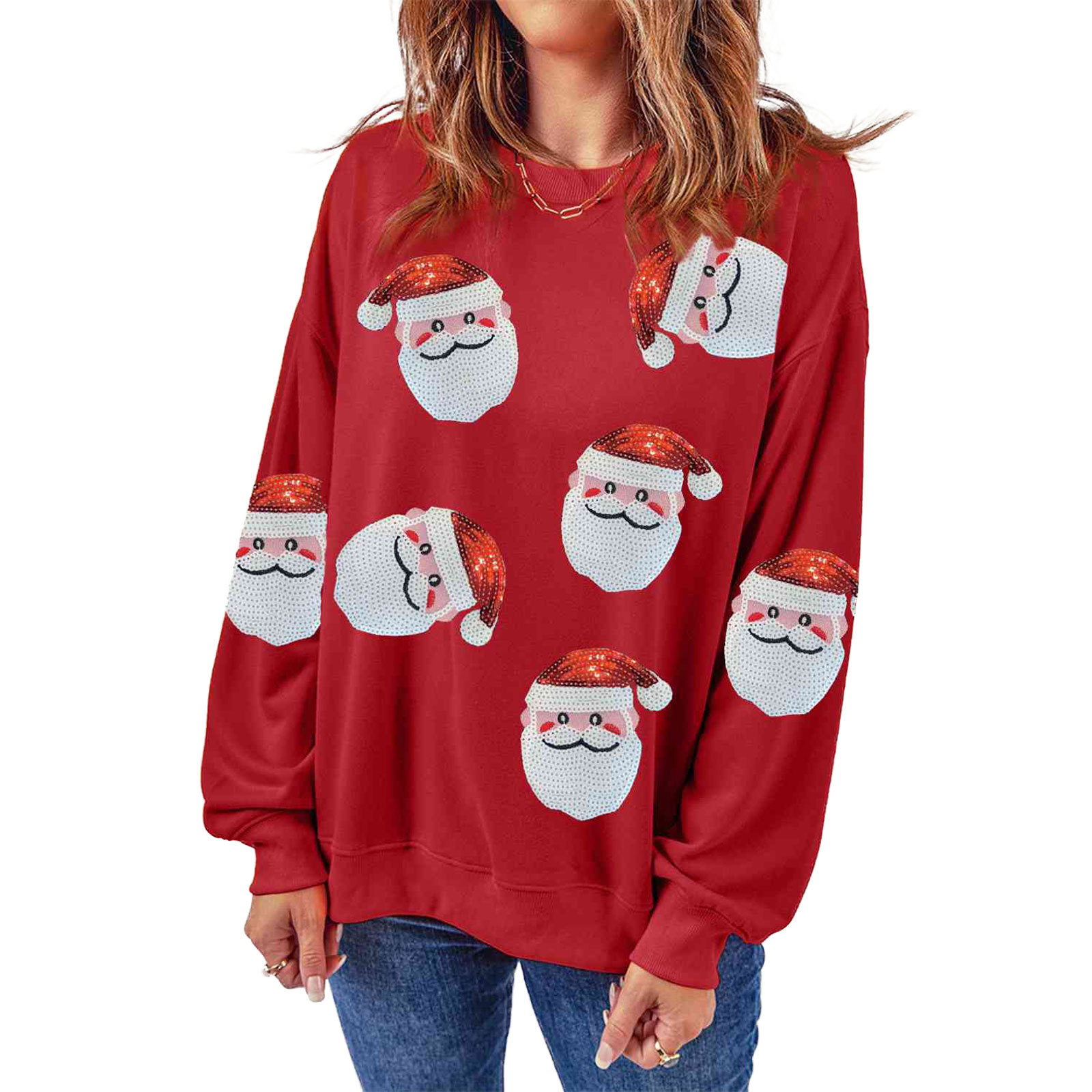 Embroidery Online Designs - Świąteczny sweter z okrągłym dekoltem, bluza