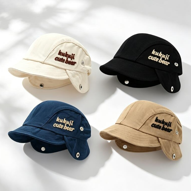 Embroidery Cap - Czapka z nausznikami dla niemowląt na