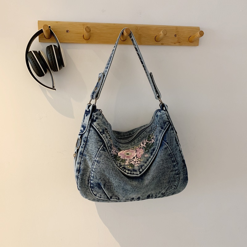 Embroidery Jeans - Torebka na ramię w stylu vintage