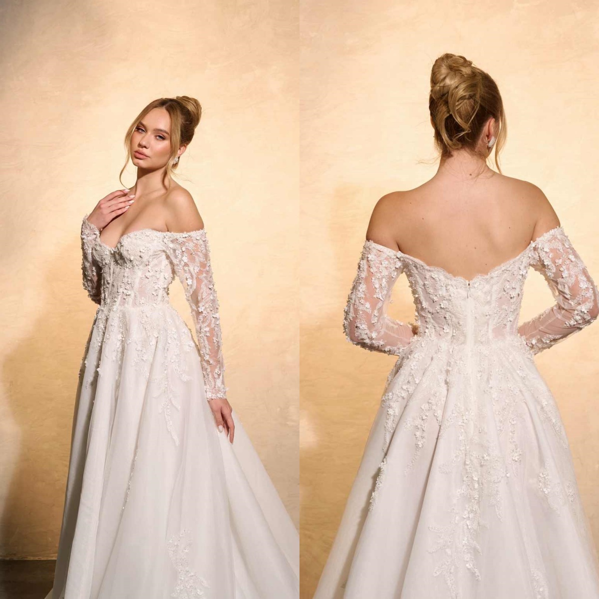Embroidery Online Designs - Elegancka suknia ślubna w kształcie litery