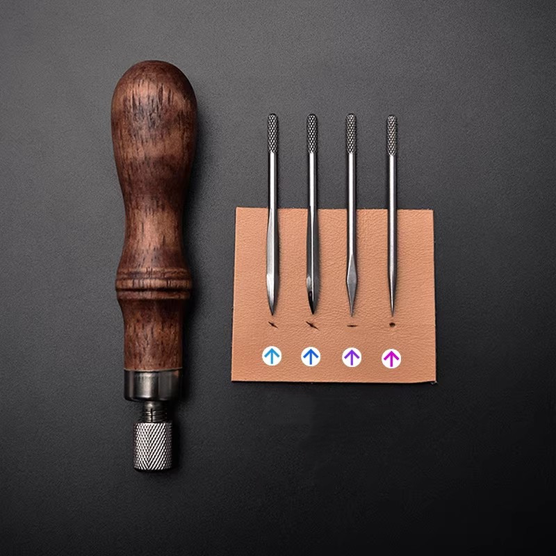 Punch Needle Handle - Zestaw 4-w-1 do dziurkowania skóry z