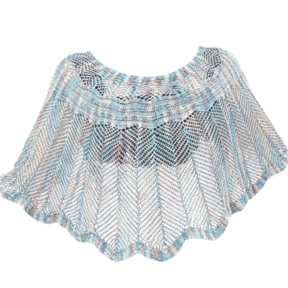 Embroidery Simple - Szydełkowy szal w stylu pulowera, broszka