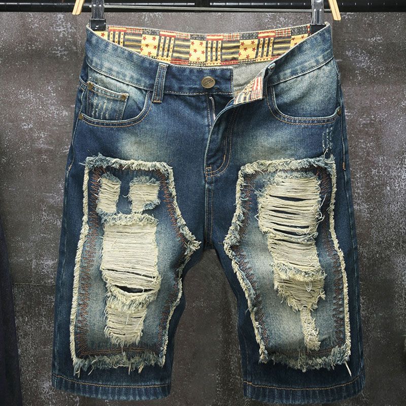 Embroidery Jeans - Nowe męskie szorty jeansowe w stylu