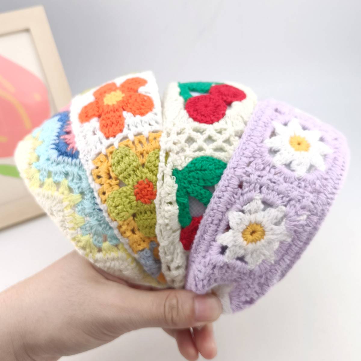 Embroidery Hooping - Słodkie Kwiatowe Haftowane Dziewczęce Opaski do