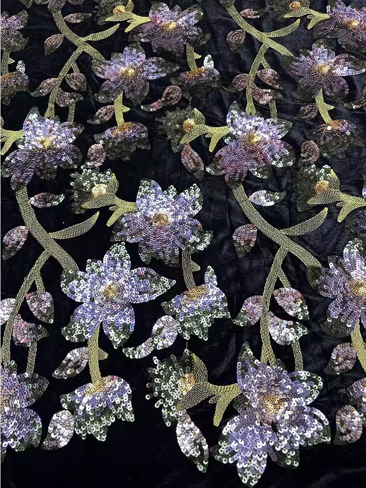 Embroidery Beads - 1 jard retro aksamitnej tkaniny, ręcznie