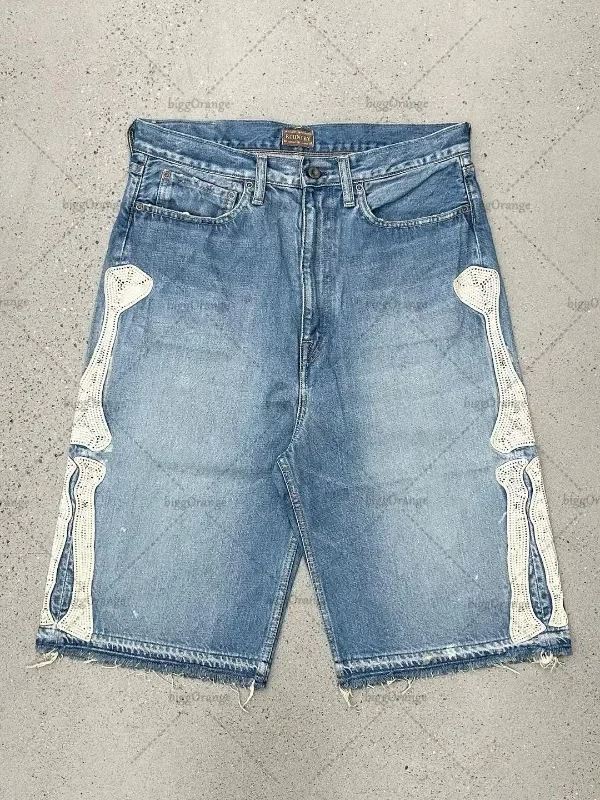 Szorty jeansowe Deeptown Y2k V – Embroidery Jeans recenzja i cena