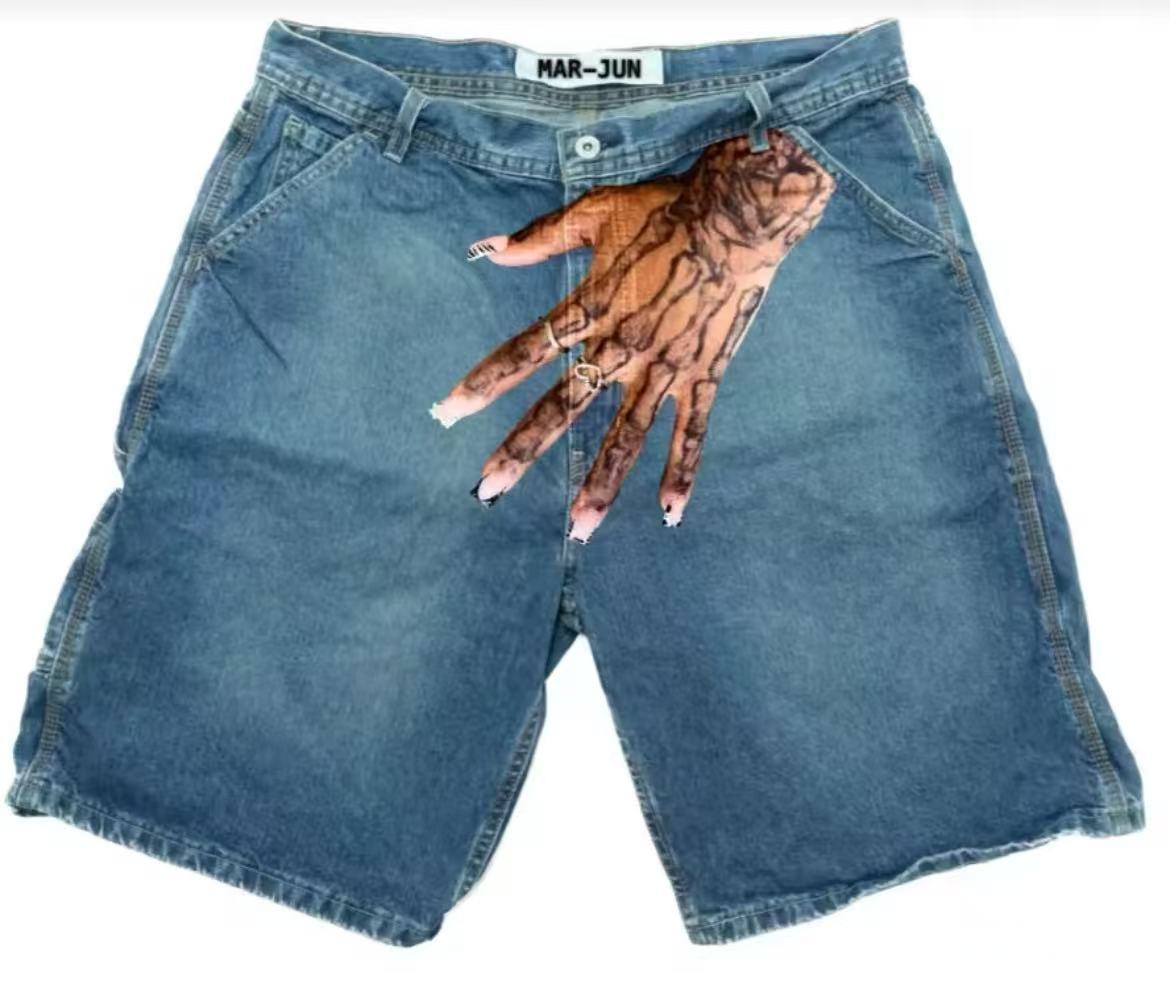Szorty jeansowe Deeptown Y2k V – Embroidery Jeans recenzja i cena