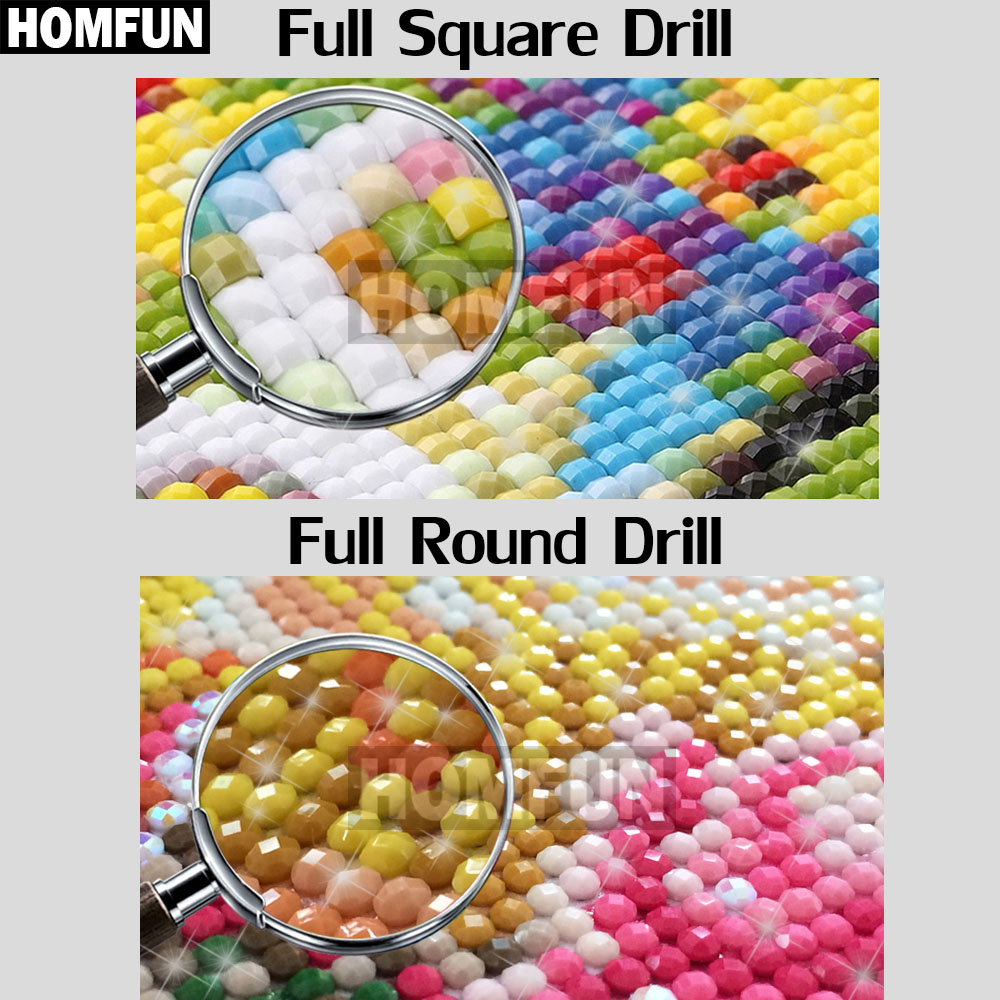 HOMFUN diamentowe malowanie pe – Embroidery Cross Stitch Patterns recenzja i cena