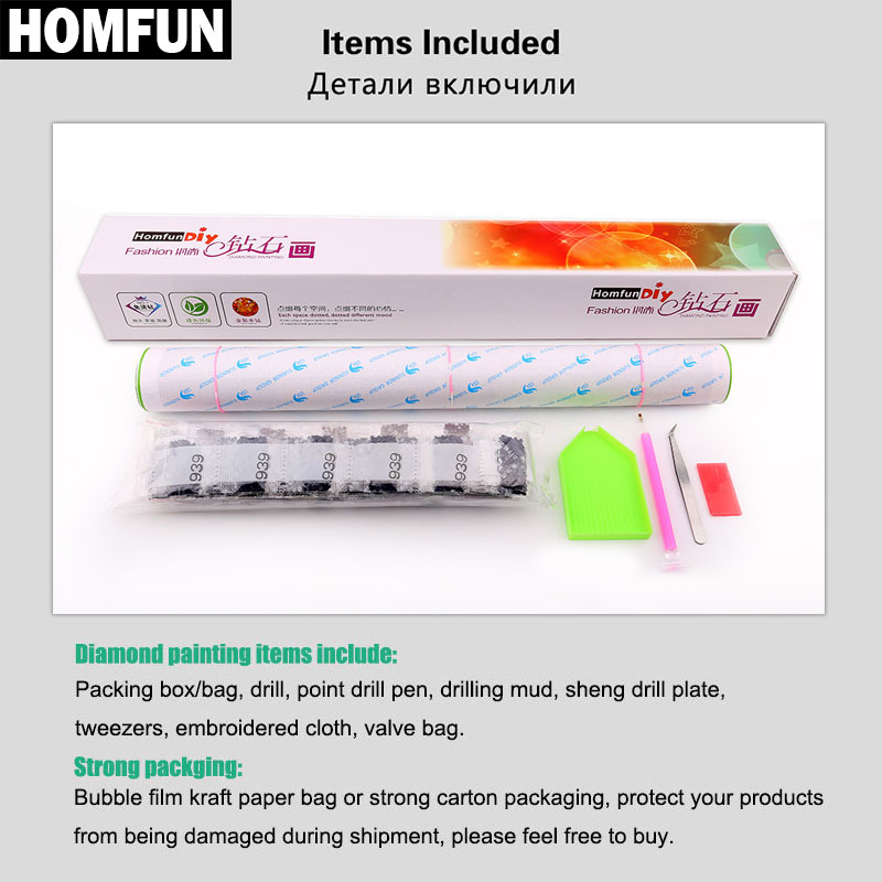 HOMFUN 5D wzór diamentowy obra – Embroidery Cross Stitch Patterns recenzja i cena